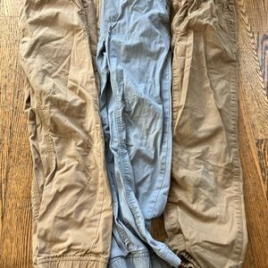 Boys Gap Pants, Size M 8/9, Lot of 3 Drawstring Joggers Khaki Gray
